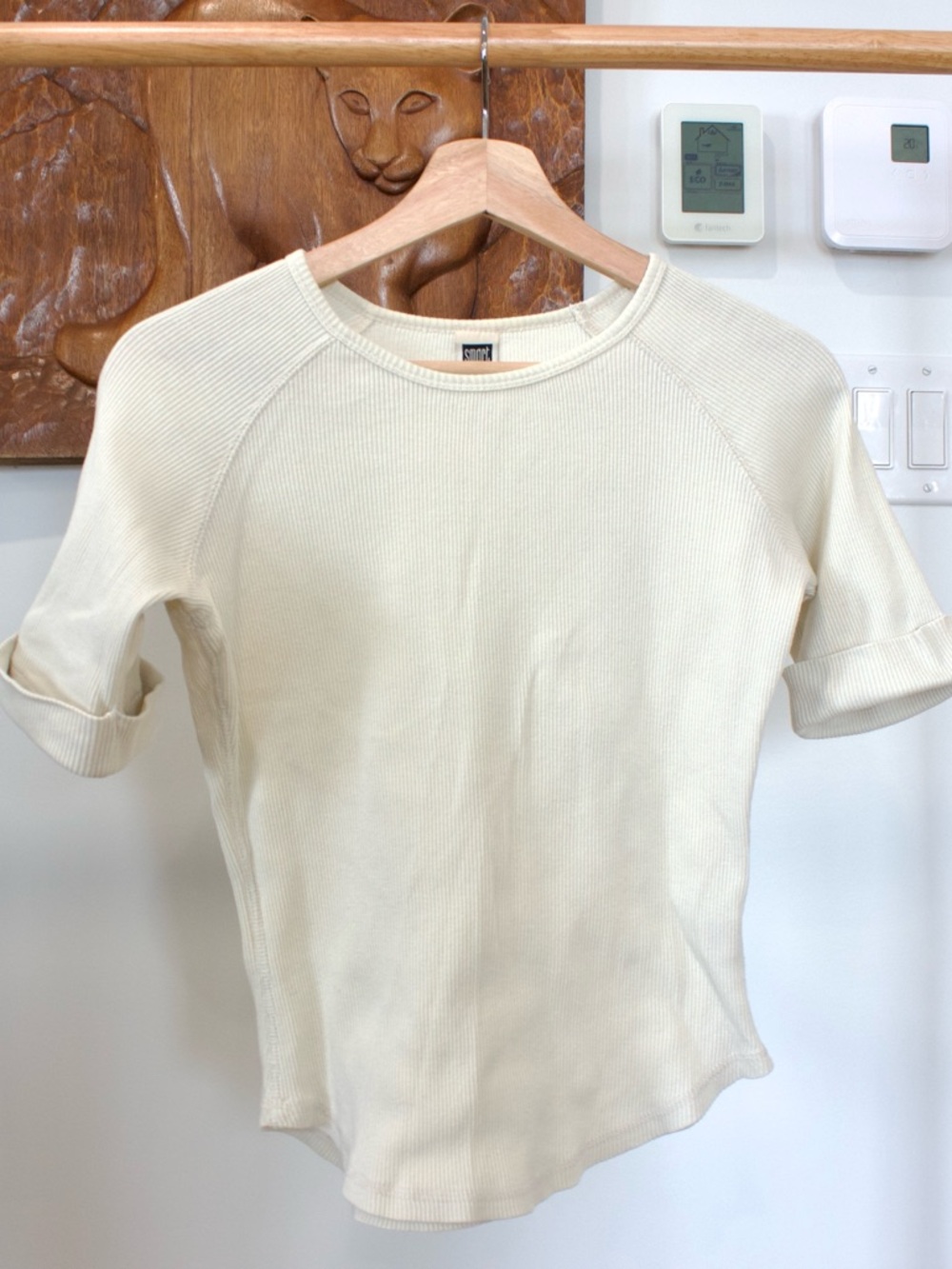 Vintage Smart Set | Fitted ribbed raglan top